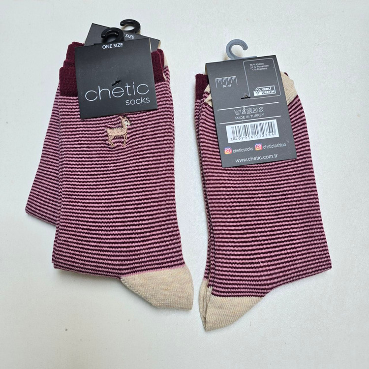 جوراب زنانه برند چتیک ترکیه ٪ ۸۰ پنبه سایز: ۳۶ تا ۴۱