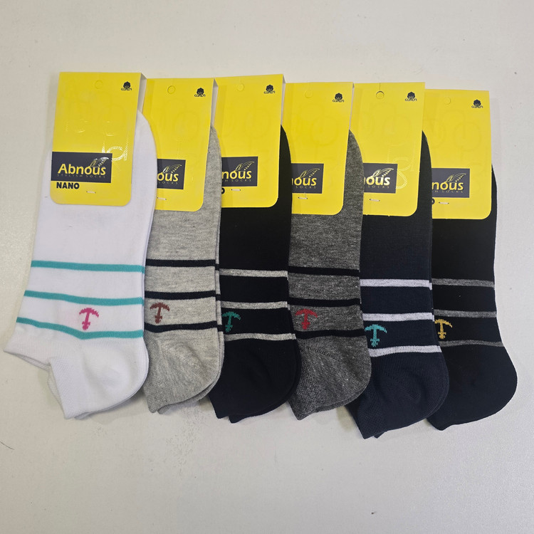 جوراب مچی مردانه ۸۵٪پنبه برند آبنوس بسته۱۲ جفتی قیمت عمده از تولید به مصرف سایز: ۴۱تا۴۴